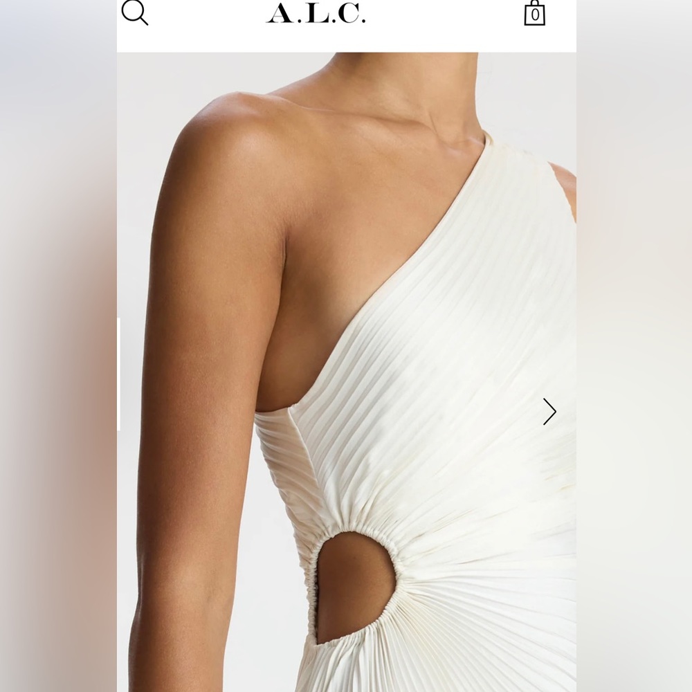A.L.C. Delfina Satin Pleated Dress - Picture 3 of 3